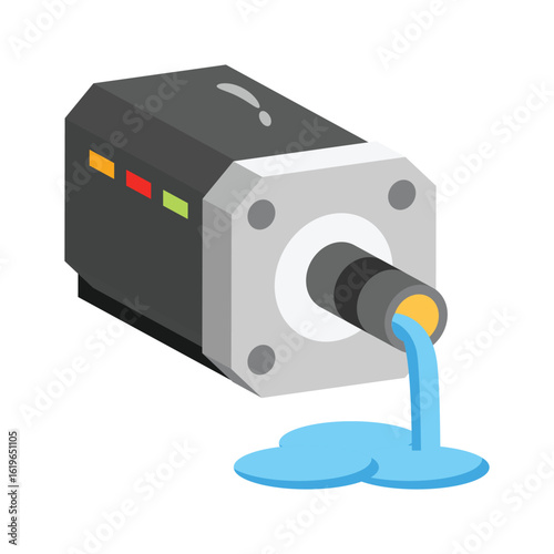 Here is an amazing icon of water pump in 2d flat style