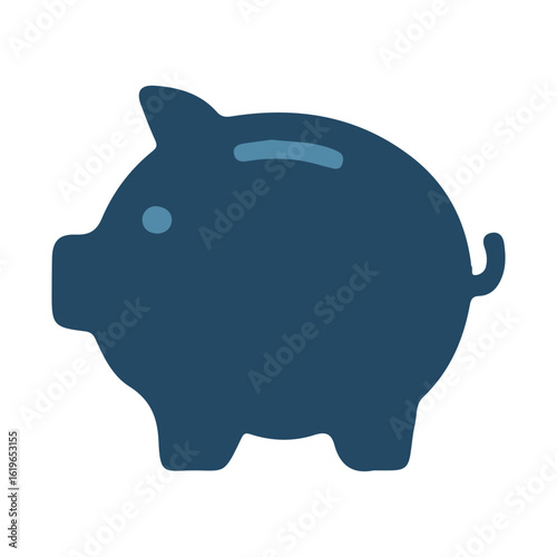 piggy bank with dollar icon Flat Finance and Business Icon Set