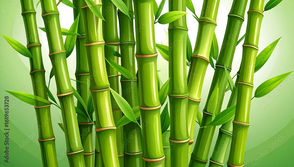Fototapeta premium Lush green bamboo stalks