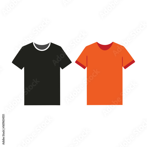Black and orange t shirts flat lay t-shirt black t-shirt