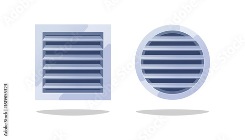 Simple industrial ventilation grille vector isolated on white background.