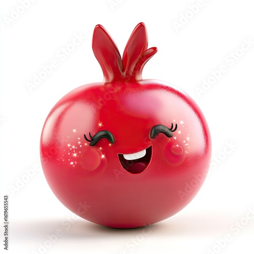 Joyful Pomegranate: A Delightful 3D Rendering