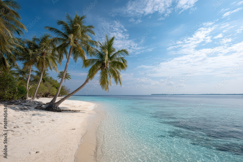 Obraz premium tropical beach with palm trees