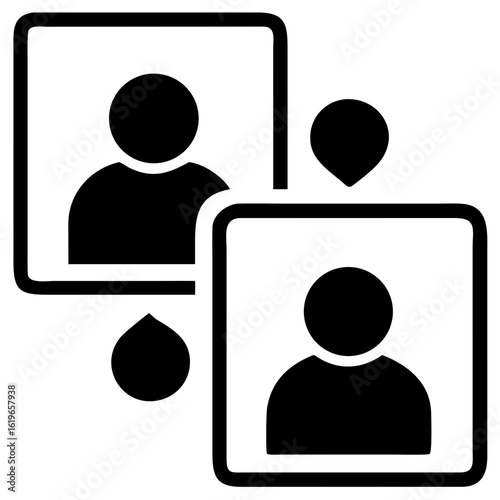 Shared memories icon for friendship, nostalgia, and bonding vector silhouette