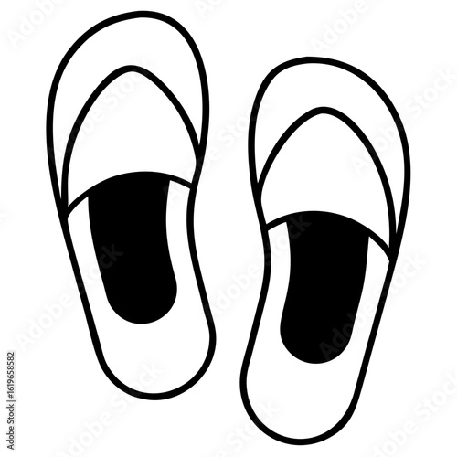silhouette flip flop icon vector silhouette