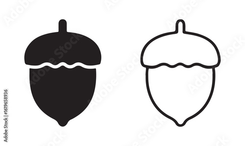 Acorn Icon Set Flat Outline Style