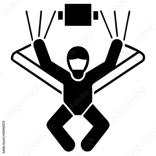 silhouette skydiving icon vector silhouette