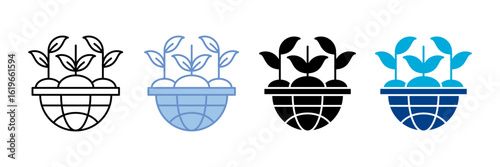 Sustainable Agriculture Icon Set Multiple Style Collection