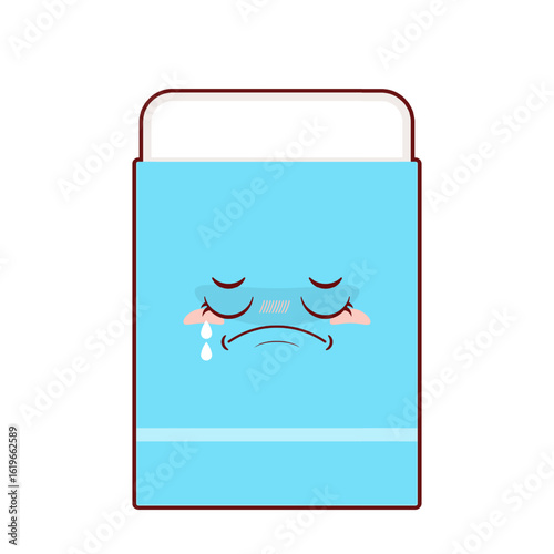 eraser crying face cartoon cute