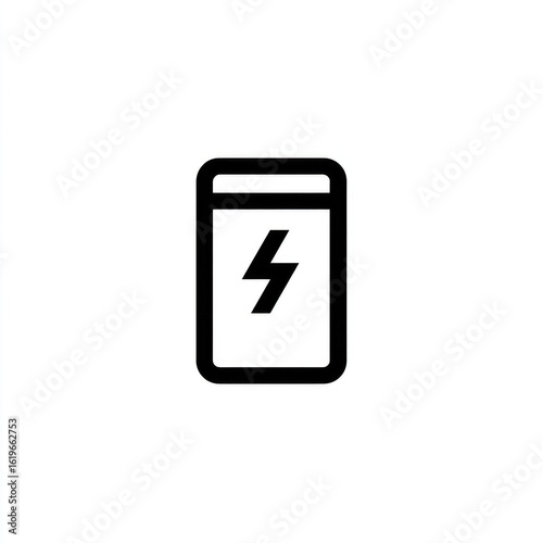 Free Download Simple black outline of a phone with lightning bolt icon - GFXLoad