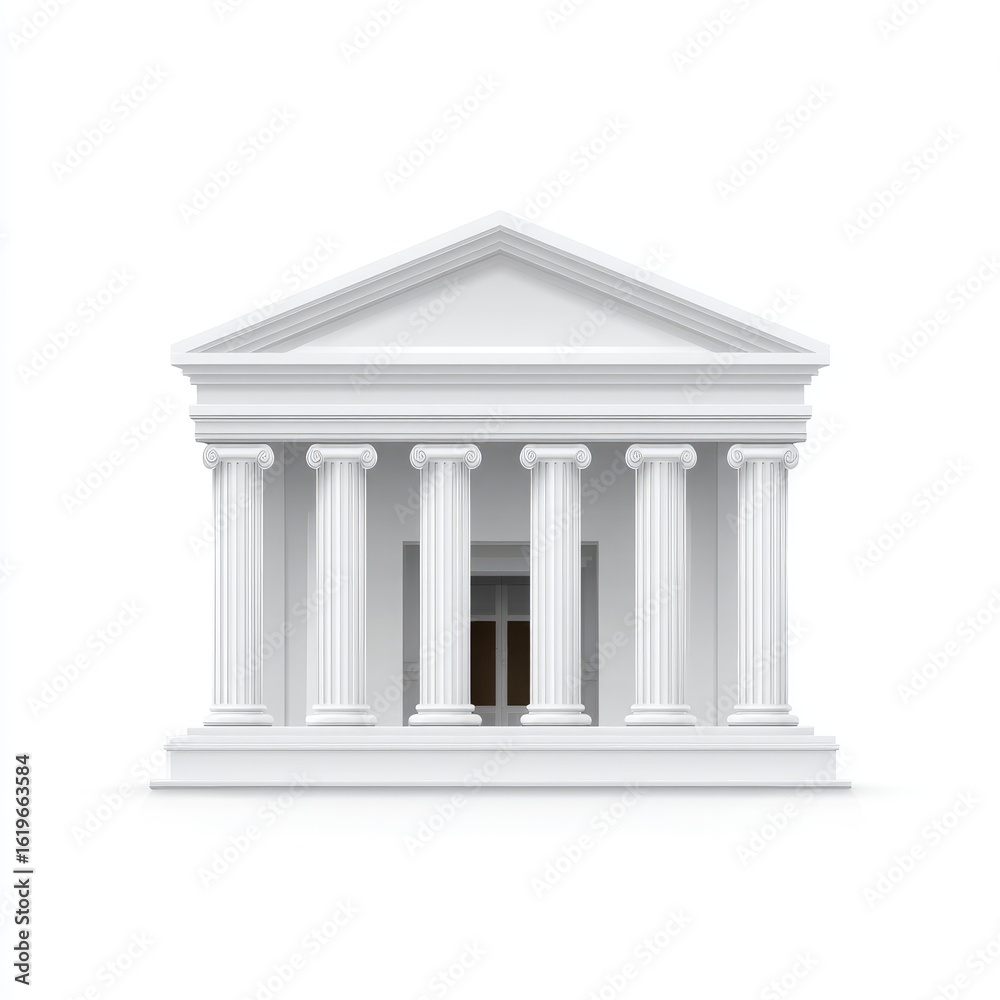 Obraz premium White classical building icon