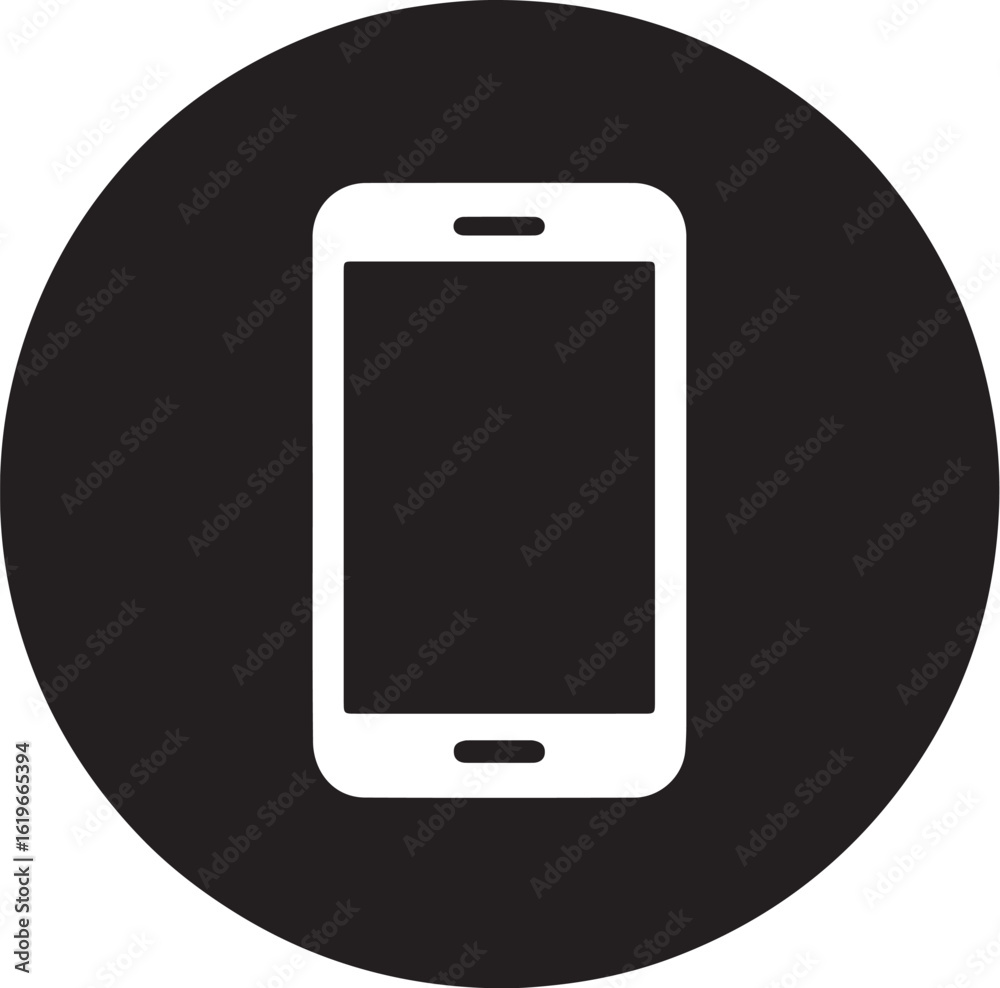 mobile phone Silhouette and circle vector icon illustration mobile phone Silhouette and circle vector icon illustration