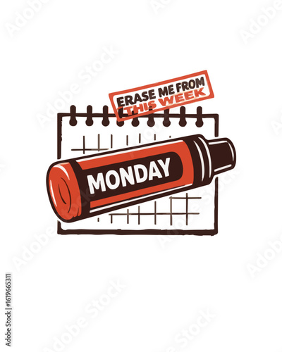 Calendar page with marker highlighting Monday