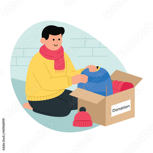 Donation Box  Vector illustration. EPS 10 file
