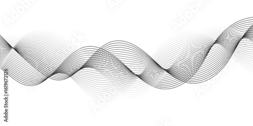 Abstract black and white wavy line pattern with intricate mesh texture and elegant flowing curves. Modern minimal background design ideal for technology, digital art, and futuristic concepts.