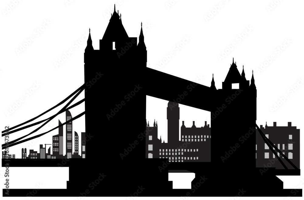 Obraz premium tower bridge London cityscape silhouette 
