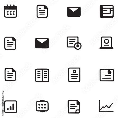 Office suite symbols in black