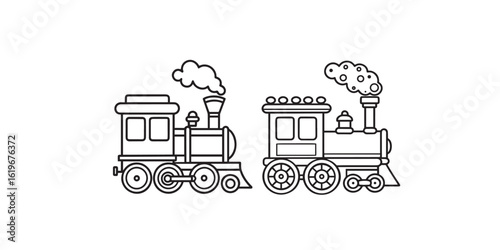 Print  Cute Steam Train Coloring Page Printable for Kids
