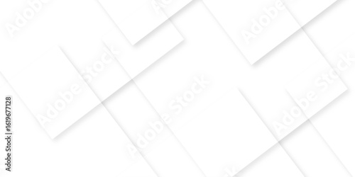 Abstract white background with texture pattern, layered geometric triangle shapes, white and grey glossy squares with faint geometric lines featuring intersecting patterns. background and design.