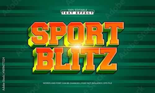 sport blitz editable text effect with a team and sport text style