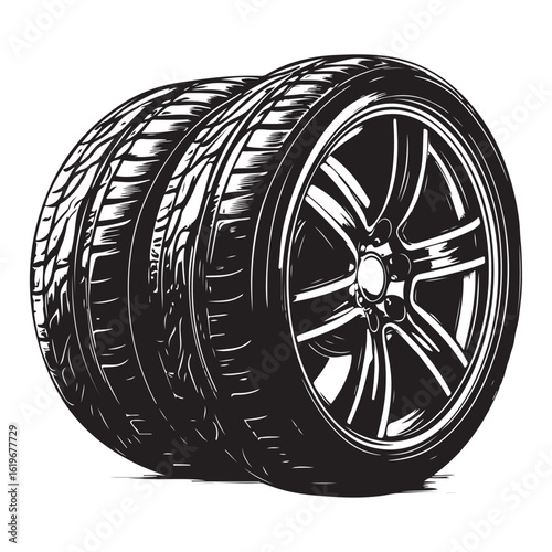 car wheels silhouette