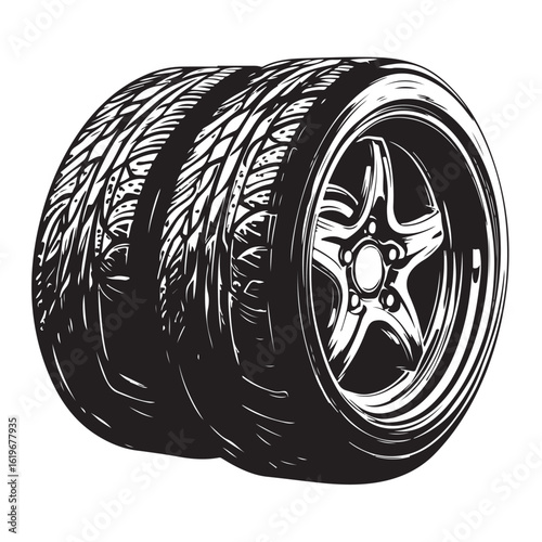 car wheels silhouette