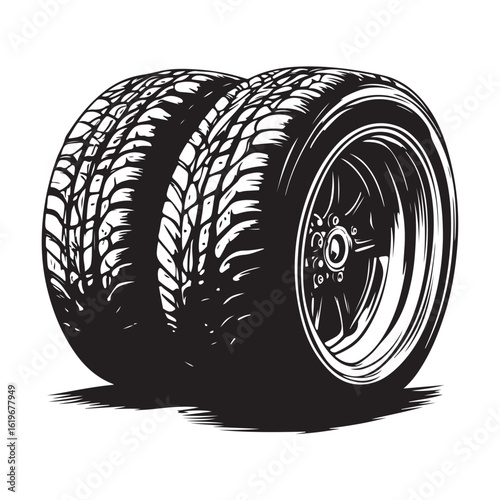 car wheels silhouette