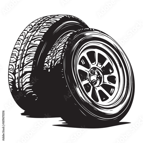 car wheels silhouette