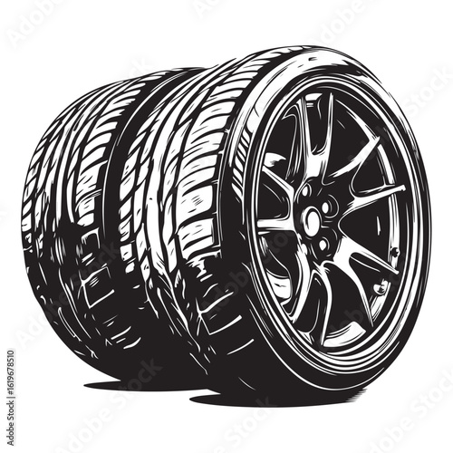 car wheels silhouette