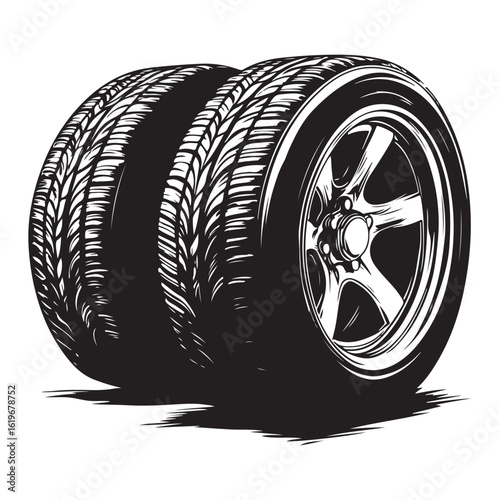 car wheels silhouette