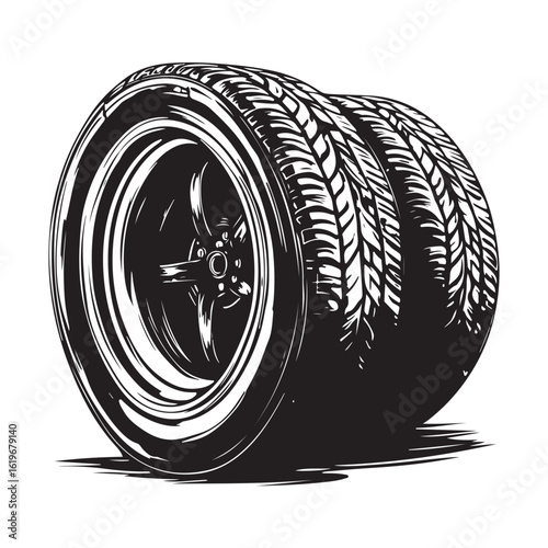 car wheels silhouette