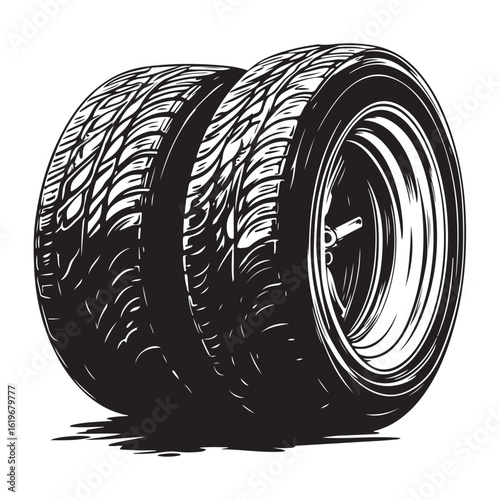 car wheels silhouette