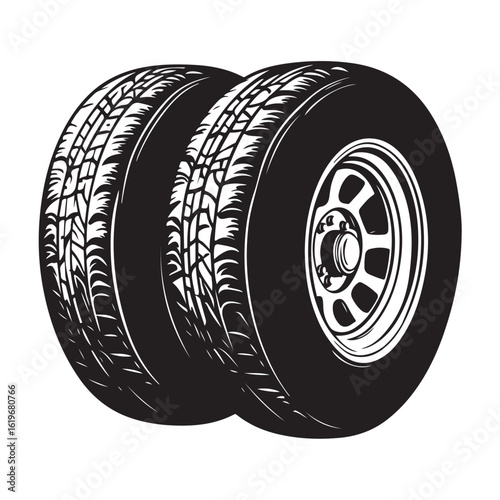 car wheels silhouette