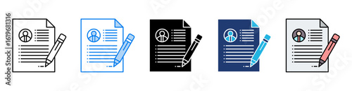 Resume icon set multiple style collection