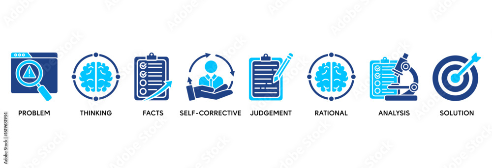 Εκτύπωση καμβά Critical thinking icon set vector illustration concept relate to identification,