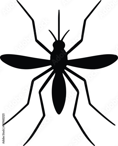 Silhouette mosquito insect black symbol vector Illustrator