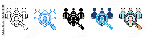 Candidate icon set multiple style collection
