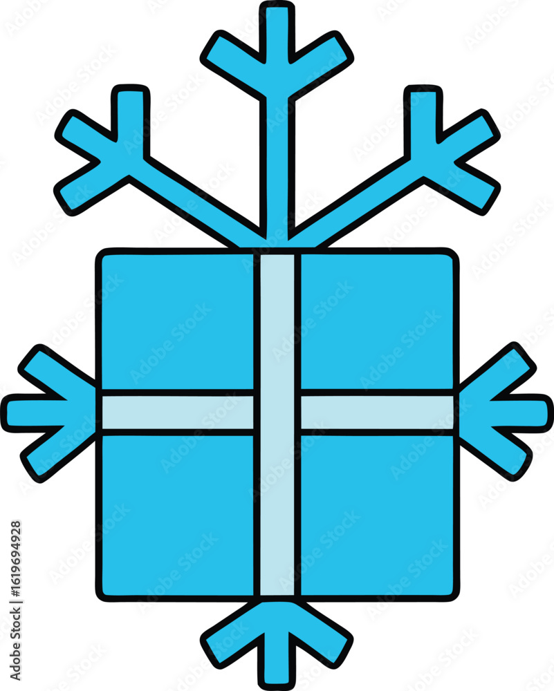 Obraz premium gift snowflake icon on transparent background