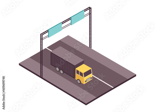 Set tracks and winding road curve pathway