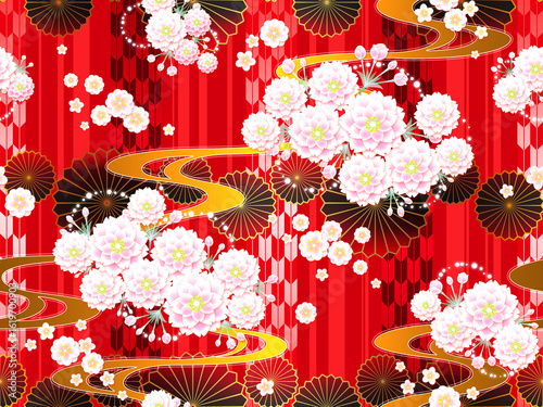 花和柄　シームレスパターン