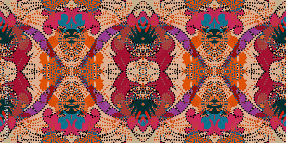 Fototapeta premium Abstract Textured Background with Ornate Pattern. Seamless batik Design. ornament seamless wallpaper.Elegant Ornate Surface Texture. Organic Repetitive Background.Modern Decorative 