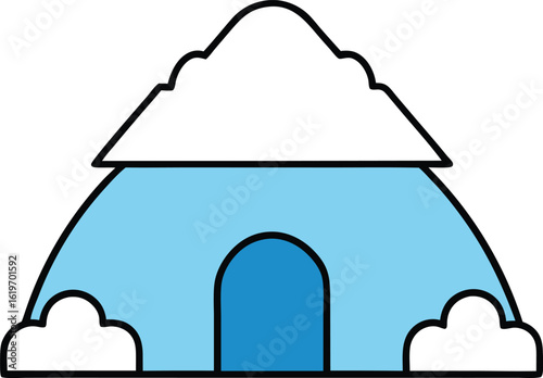 winter snow hut icon on transparent background