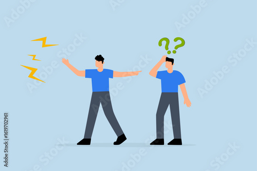 Bad habit blame other, annoyed business manager overlooks this error and highlights additional errors.