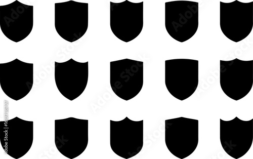 "Blank Shield Silhouette Vector Bundle – Emblem and Badge Templates"
