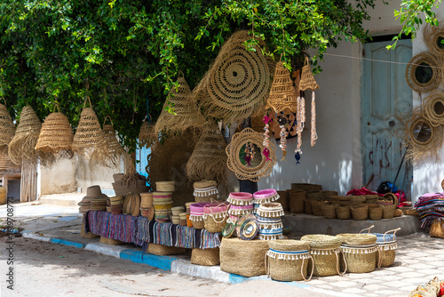 View of a street in Hergla, a village in central Tunisia