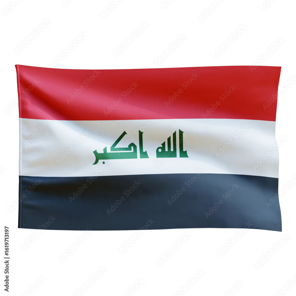 Naklejka premium Iraq Flag on transparent background png
