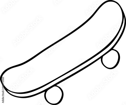 hand drawn skateboard on white