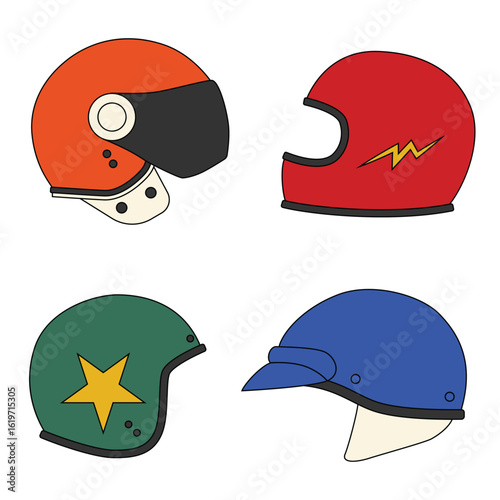 motorcycle helmet vector illustration