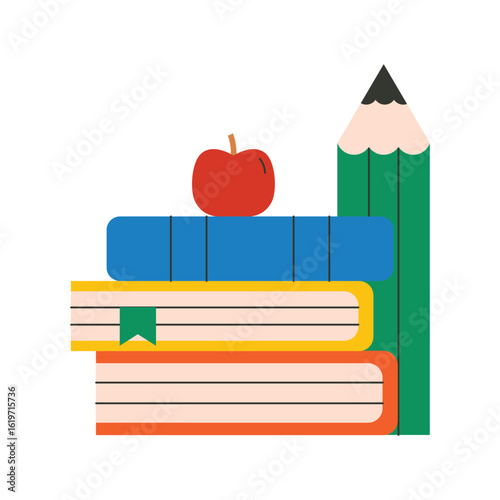 stack of books vector illustration