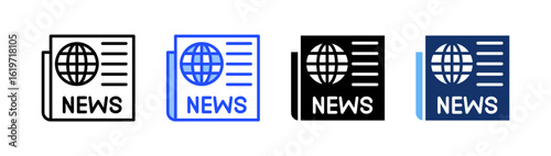 News Icon Collection With Multiple Styles
